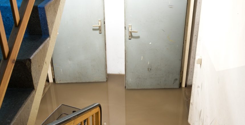 A picture of a flooded basement